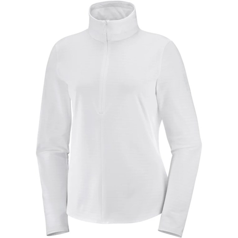 Salomon Essential Lightwarm Half Zip Women's Jackets White | CA 30W62